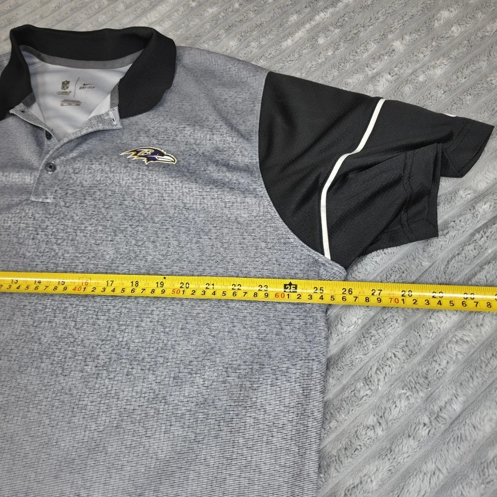 Nike Baltimore Ravens NFL Onfield Dri-FIT Striped Polo Shirt Mens‎ 2XL